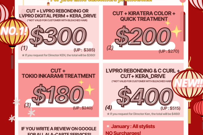 Feb26' CNY promotions Japanese beauty salon